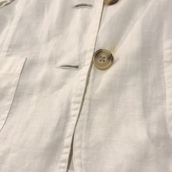 MERONA off white linen button up blouse 3/4 sleeve - Picture 7 of 7